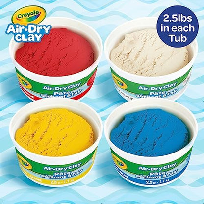 Crayola Air Dry Clay, Classic Colors, Bulk (4) Set of 2.5 lb. Resealable Buckets, Modeling Clay Alternative for Kids - Image 3