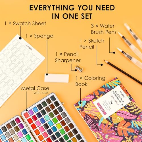 Grabie Set of 168 Color Watercolor Paint Set with Brush Pens - Image 2