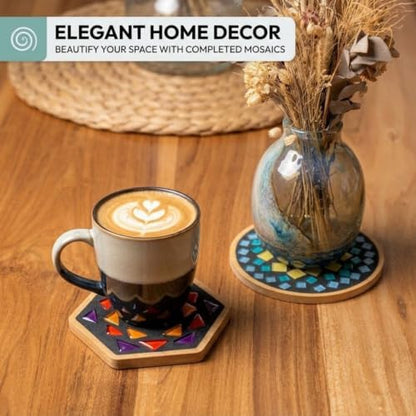 DIY Merea Craft Mosaic Kit for Adults – Set of 2 DIY Stained Glass Coasters | Beginner Craft Kit, Relaxing Hobby & Handmade Gift for Women - Image 6