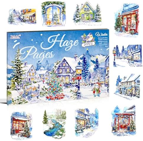 Winter Landscape PET Sticker Book, Diecut Stickers for Journaling by Diuhofart