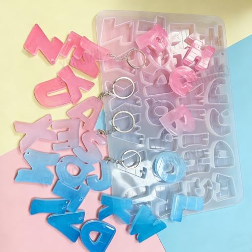 26 Letter Resin Mold with Hole Alphabet Epoxy Casting Mold - Image 4