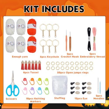 ORIGACH 6 Set Halloween Ghost Crochet Kit for Beginners - Image 2