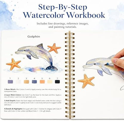 Watercolor Workbook for Adults, Beginners & Teens with 72 Paint Colors - Image 5
