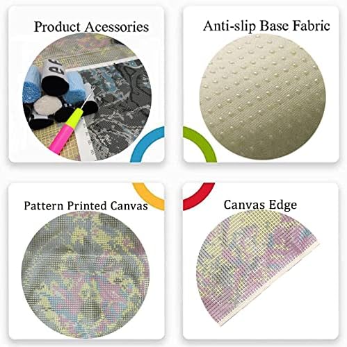 ZFFLYH Large Latch Hook Kits for Adults Rug, 3D Tapestry Yarn Needlework Cushion Making Crafts, Snow Wolf (43X34.5Inch/109X88cm) - Image 2