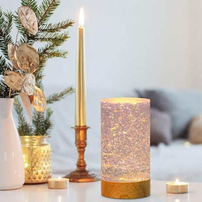 Honoson Light Resin Silicone Mold Set, Include Resin Mold and USB Powered Wooden Lighted Base Stand for DIY Table Candle Desktop Lamp Ornaments(2.5 x 4 Inches,Cylinder) - Image 6