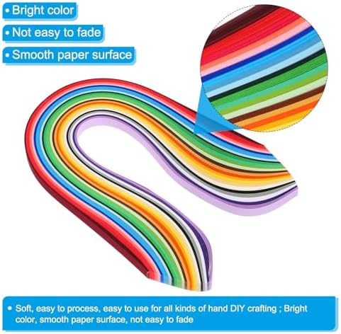 PATIKIL 520pcs Quilling Strips Paper 3/8"(10mm) 39cm Origami Paper Quilling Strip for Art DIY Hand Craft 26 Colors - Image 3