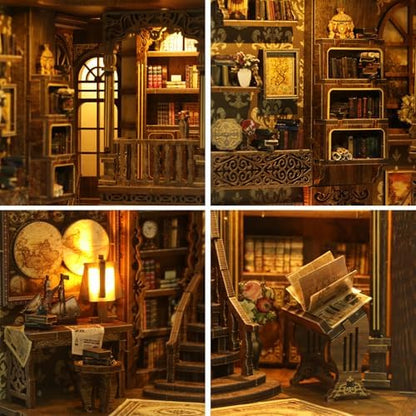 ISSEVE Book Nook Kit, Library Booknook Kit Dollhouse Bookshelf Insert Décor - Image 6