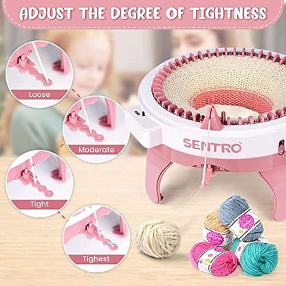 SENTRO Knitting Machine 48 Needles, Smart Circular Knitting Machine, Double Knitting Loom Machine for Adults Beginners,DIY Knitting Board Rotating Machine for Hat, Scarves, Socks - Image 5