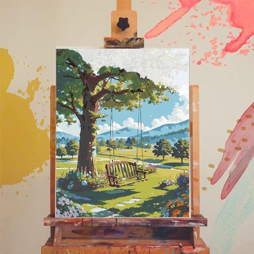 xackcme Landscape Paint by Numbers for Adults - Scenery Paint by Number on Canvas Without Frame, DIY Oil Painting for Gift Home Wall Decor (16x20 inch) - Image 3