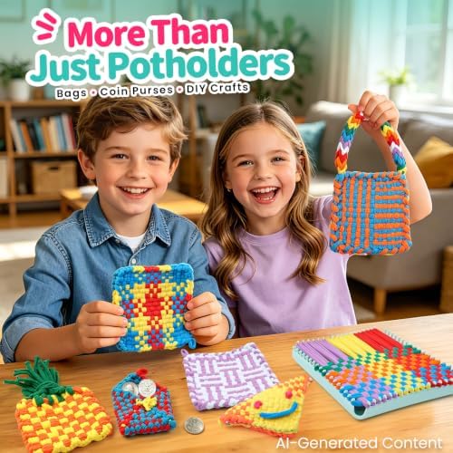 morwant Weaving Loom Kit for Kids, Craft Kit for Girls 6-12, Potholder Loom - Image 2