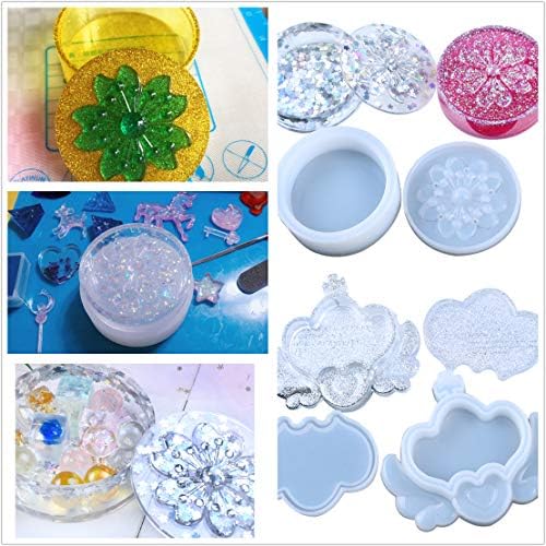 Clear Resin Kit with Pigment & Molds & UV Light, 5 Epoxy Resin 15 Pearlescent Color Pigments 24 Glitters & Flowers 31 Molds & Bezels, Earrings Bracelets Rings Pendants Jewelry Making, with Tweezers - Image 3