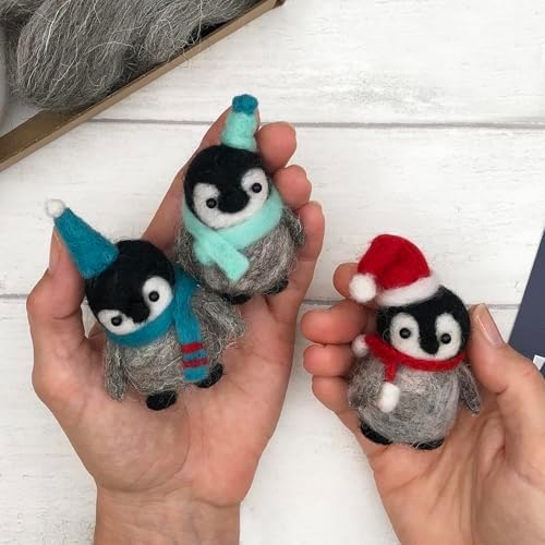 Bergin & Bath Needle Felting Kit, Penguins. Make Three Sweet Festive Decorations with This Beginner Friendly Craft kit for Adults and Teens. The Best Stocking Filler for Anyone Creative. - Image 6