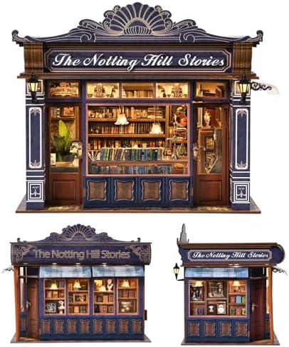 DIY Miniature House Kit, Dollhouse Fantastic Book Store for Adults to Build, Birthday/Christmas Day Gift for Family and Friends, Prefab Tiny Home with LED Lights,The Notting Hill Stories - Image 4