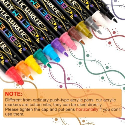 Betem 12 Colors Dual Tip Acrylic Paint Markers, Fabric Decorating Kits - Image 2