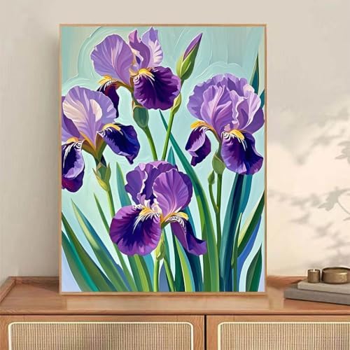 ACIOPPL Paint by Numbers for Adults Beginner Purple Iris Flower 16 x 20Inch - Image 2