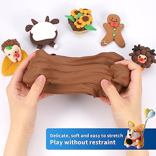 ifergoo 500g Brown Air Dry Clay, 1.1LBS DIY Creative Modeling Clay for Kids - Image 2