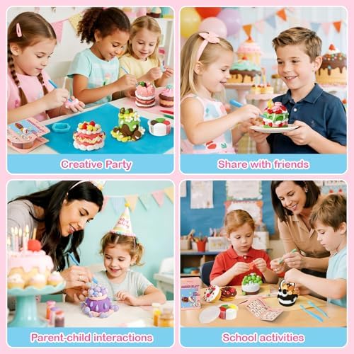 Air Dry Clay for Kids Modeling Clay Kit, 12 Boxes Model Magic Molding Clay with Tools & Tutorial, Non-Sticky, Arts and Crafts for Kid Ages 4-8 8-12 Girl Birthday Gift, Cake Party Favor Classroom Prize - Image 6