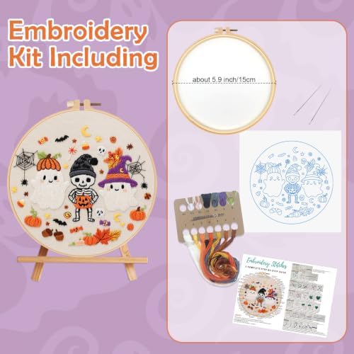 Nuberlic Halloween Embroidery Kit for Beginners Adult - Image 3