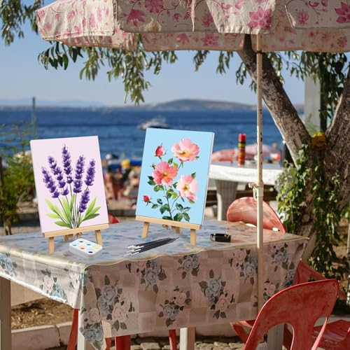 Ctosree 12 Sets Pre Drawn Canvas Kit for Painting,Vivid Flower,8 x 10 in - Image 6