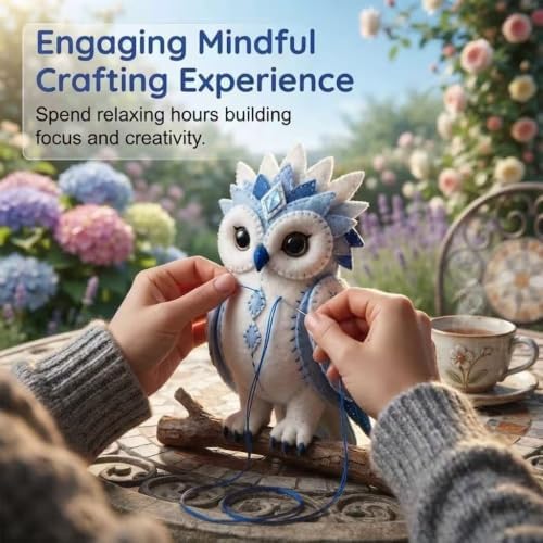 Arctic Winter Guardians DIY Patchwork Kit, Beginner Sewing Kit, 3D Stuffed Mythical Creature Needle, Portable Stuffed Animal Sewing Kit for Beginners, Pre-Cut Handmade Craft Kit (Crystal Reindeer) - Image 3