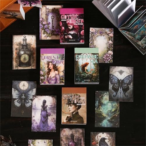 Aromoty 4 Set 200 Pcs Gothic Washi Stickers Book Kit Junk Journal Supplies - Image 6