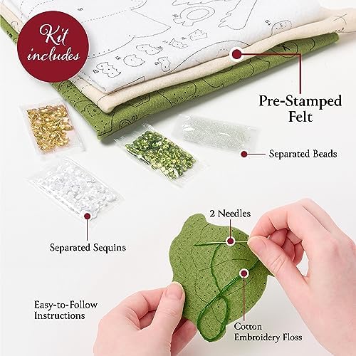 Bucilla Felt Applique 4 Piece Ornament Making Kit, Nordic Noel, Perfect for DIY Arts and Crafts - Image 3