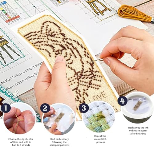ORIGACH 6 Set Animals & Scripture Verse Cross Stitch Bookmark Kit - Image 4