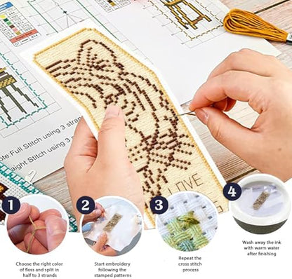 ORIGACH 6 Set Animals & Scripture Verse Cross Stitch Bookmark Kit - Image 4