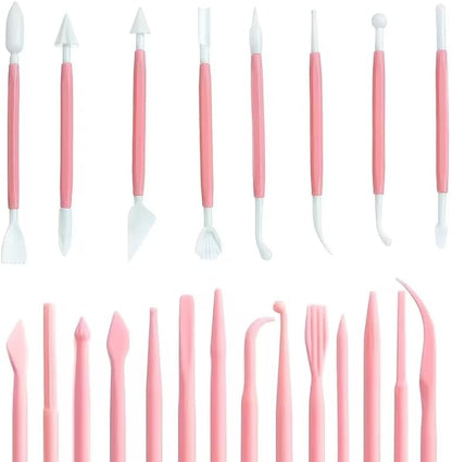 22 PCS Clay Sculpting Tools Set, Pink Air Dry Clay Tools & Polymer Clay Tools Kit, Double-Ended Plastic Modeling Tools for Pottery, Polymer Clay, Air Dry Clay & DIY Crafting for Adult - Image 7