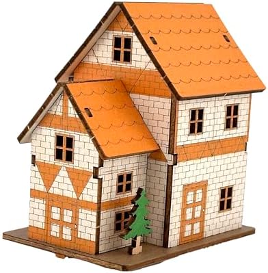 Log Cabin 3D Wooden House Puzzle,DIY Mini Building Model Kit，004 by Unknown