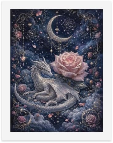 Bozfoxa Paint by Numbers Kit for Adults Beginner Silver Rose Dragon by Unknown