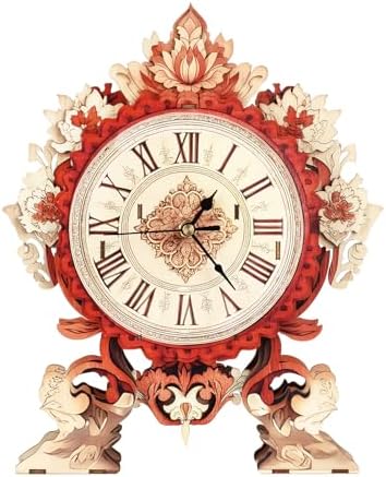 KAAYEE 3D Puzzles for Adults Fire Flower Clock Wooden Puzzle DIY Craft by KAAYEEDirect