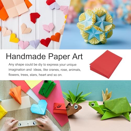 MECCANIXITY 100 Sheet Origami Paper Double Sided Red 8.3 x 5.8 Inch Square Sheet for Art Craft Project, Beginners, Gifts Decor - Image 6