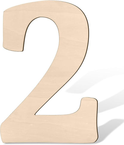 17 inch Large Wooden Numbers for Party Decor, Big Wood Number 2 for Wall Decor, Unfinished Blank Giant Wooden House Numbers, Wood Signs for Crafts, Birthday, Rustic Wedding, Christmas, Baby Shower