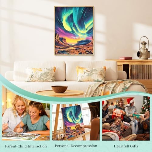 Paint by Numbers Kit for Adults, Aurora DIY Painting Kit, 16x20 Inch - Image 7