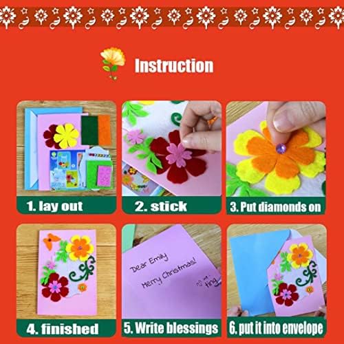 QIAONIUNIU Card Making Kits DIY Handmade Greeting Card Kits for Kids, Christmas Card Folded Cards and Matching Envelopes Thank You Card Art Crafts Crafty Set Gifts for Girls & Boys - Image 4