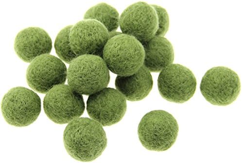 Zasy 30mm Needle Wool Felt Balls Foam Filled Wool Felt Pom Pom Home Decor DIY (Army Green) - Image 2