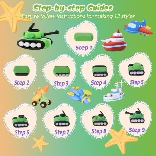 Both idea Air Dry Clay Air Kit Dry Modeling Set for 3-12 Kids Air Foam Tools DIY Clay Crafts, Air Dry Arts Clay Kits Modeling Clay Kit, Craft for Boys Classroom Birthday Party Toys - Image 2