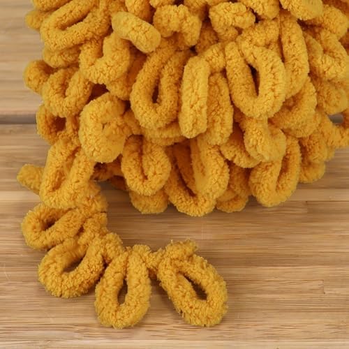 JubileeYarn Fun Finger Loops Yarn - Mustard - 4 Skeins - Image 3