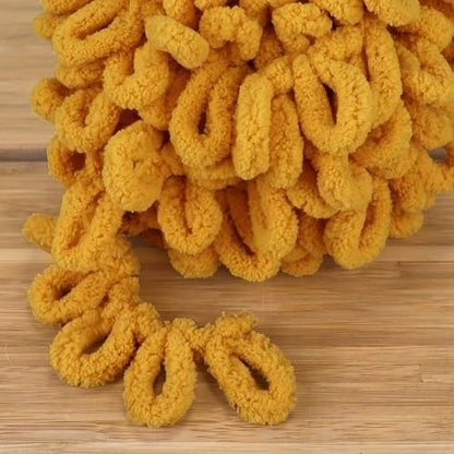 JubileeYarn Fun Finger Loops Yarn - Mustard - 4 Skeins - Image 3