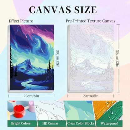 Camocin 4 Pack Framed Paint by Numbers Kit for Adults with Wooden Easel - Image 3