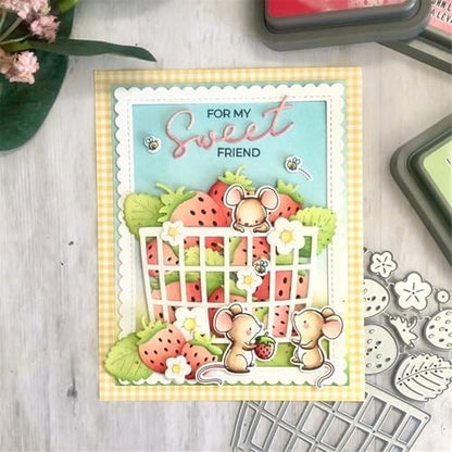 Scrapbooking Die-Cuts, Christmas Metal Cutting Dies for Card Making, Paper Craft Punch Template, Background Embossing Stencils, DIY Album Décor (Strawberries and Baskets) - Image 5