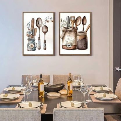 2 Pack Cutlery Paint by Numbers Kit for Adults Canvas 12X16 inch - Image 2