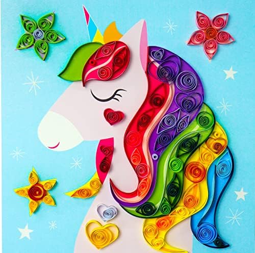 C.S. Kids DIY Paper Quilling Arts & Crafts Gifts – My Magical Unicorn| 3D Paper Quilling Design Kits for Kids, Make Your Own Paper Art (Paper Strips & Tools Included) - Image 3