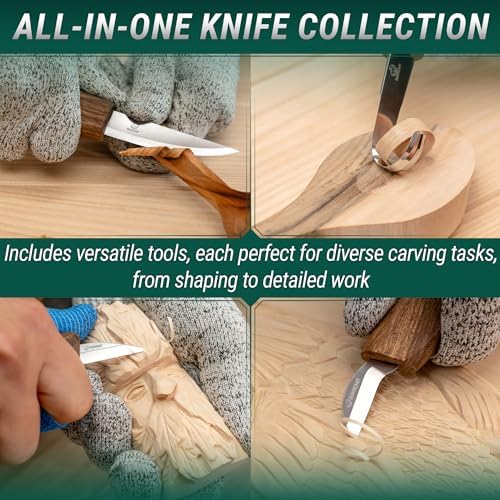 BeaverCraft Deluxe Wood Carving Kit S18X - Wood Carving Knife Set - Spoon Carving Tools Set - Whittling Knives - Woodworking Wood Carving Tools Large Whittling Kit S18X - Image 4