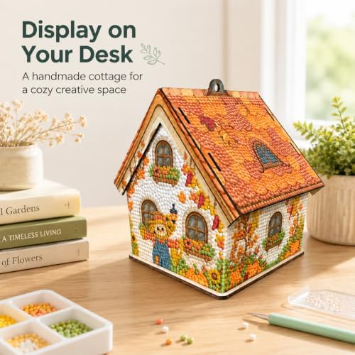 FRANDEK DIY Wooden House Diamond Art Kit for Adults (Autumn Harvest) - Image 7