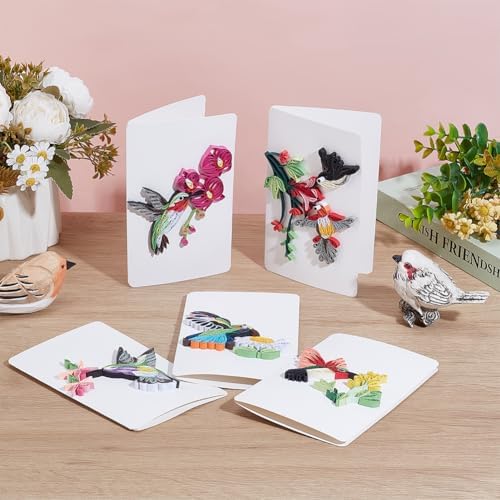 WEBEEDY 20 Sets Paper Quilling Kit 5 Styles Hummingbirds Greeting Card Making Kit with Instruction for Adults Beginner Handmade Animal Quilling Card for Birthday,Wedding,Holiday,Mother's Day - Image 5