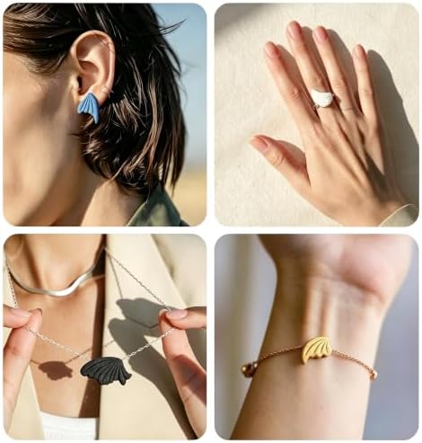 beinkmake 14Pcs Wings Polymer Clay Cutters Angel Wing Clay Earrings Cutters for Adults Bat Butterfly Dragon Wing Cute Polymer Clay Cutter for Jewelry Earrings Making Birthday Party DIY Supplies - Image 5