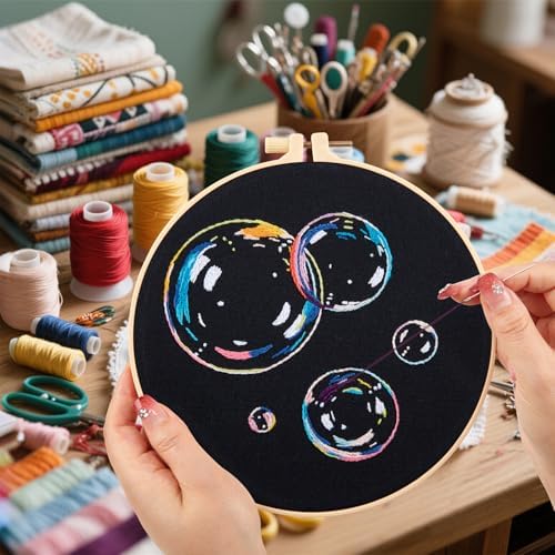 Crafmanoe Embroidery Kits for Beginners Adults, Cute Embroidery Starter Kits Funny Counted Cross Stitch Kits for Beginners Adult, Craft Hobbies Set for Women, Embroidery Fabric, Hoops & Video Tutorial - Image 7