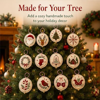 DIY Felt Christmas Ornament Kit,Hand Embroidery Christmas Ornaments kit - Image 4